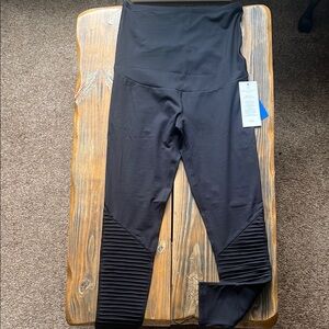 Black Moto Maternity Leggings size M